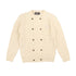 Belati Cream Cable Double Breasted Emblem Sweater