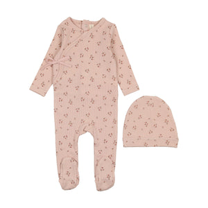 Lilette Shell Pink Floral Dainty Footie Set