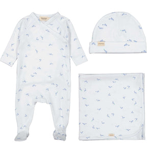 Marmar Dolphin Rubello 3Pc Set (Footie+Hat+Blanket)