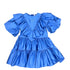 Miss Blumarine Oxford Blue SS Ruffle Dress