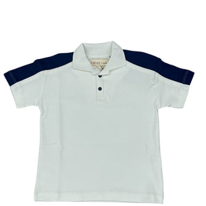 Farren + Me Ecru/Navy Tennis Polo Shirt