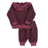 Piupiuchick Aubergine w/ Animal Print Terry Sweatshirt & Jogging Pant Set