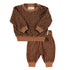 Piupiuchick Brown Animal Print Terry Sweatshirt & Jogging Pant Set