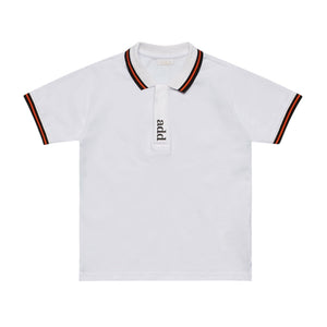 Add White Contrast Line Polo