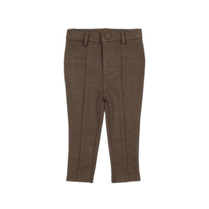 Lil Legs Heather Brown Knit Stretch Pants