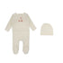 Lilette Ivory/Apricot Cherry Graphic Velour Footie Set