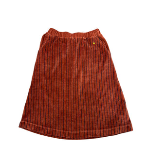 Bonmot Rust Velvet All Over Stripe Skirt