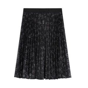 Sonia Rykiel Black Gliter Pleated Skirt