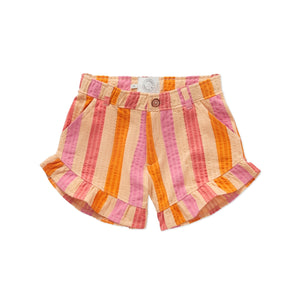 Sproet & Sprout Nectarine Ruffle Stripes Shorts