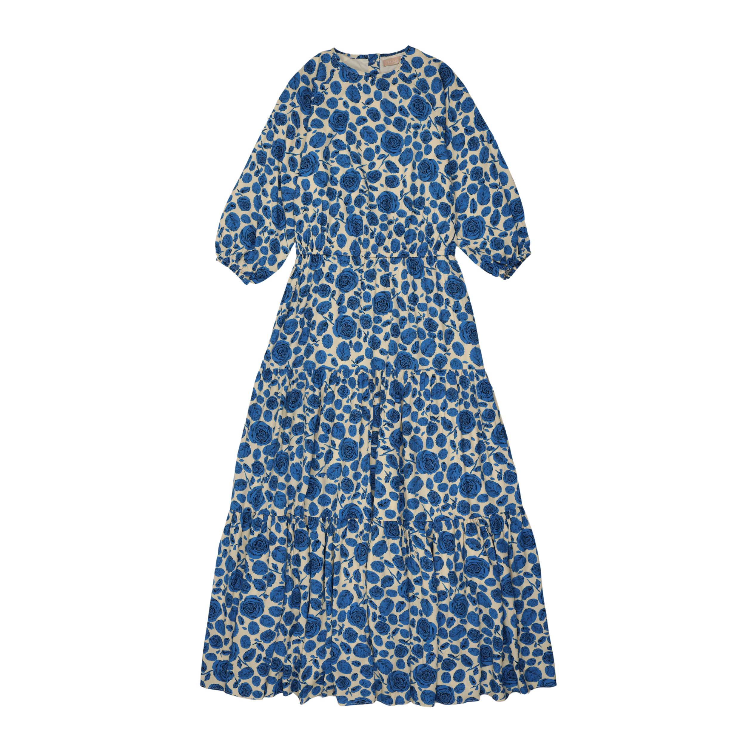 Prairie Blue Floral Bobbi Dress Buttons and Bows Prairie Blue Floral Bobbi Dress Buttons and Bows