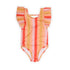 Sproet & Sprout Nectarine Stripes Ruffle Swimsuit