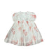 Noma SS Peach Printed Floral Dress with Square Neck and Mini Pleats