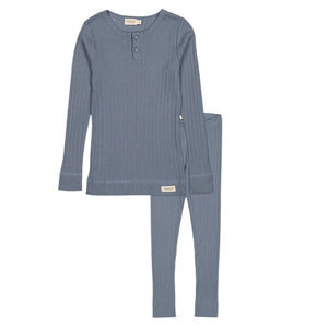 Marmar Stormy Blue LS Top Henley & Legging Set