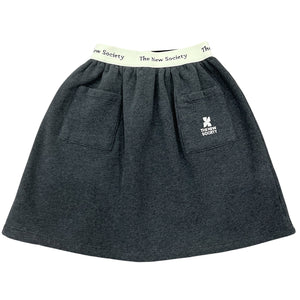The New Society Galactic Grey Melange Knee Length Skirt