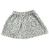 Piupiuchick Light Grey w/ Black Flowers Elastic Waist Short Skirt