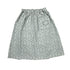 Piupiuchick Light Grey w/ Black Flowers Knee Length Elastic Waist Skirt