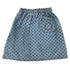 Piupiuchick Washed Blue Denim w/ Black Hearts Elastic Waist Knee-length Skirt