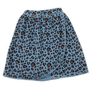 Piupiuchick Blue w/ Animal Print Knee Lenght Skirt