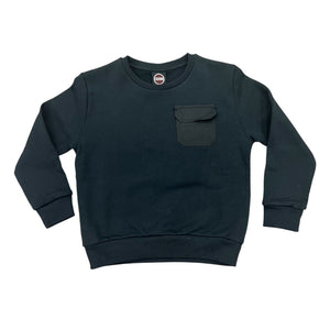 Colmar 3638 Black Crewneck w/ Nylon Insert Sweater