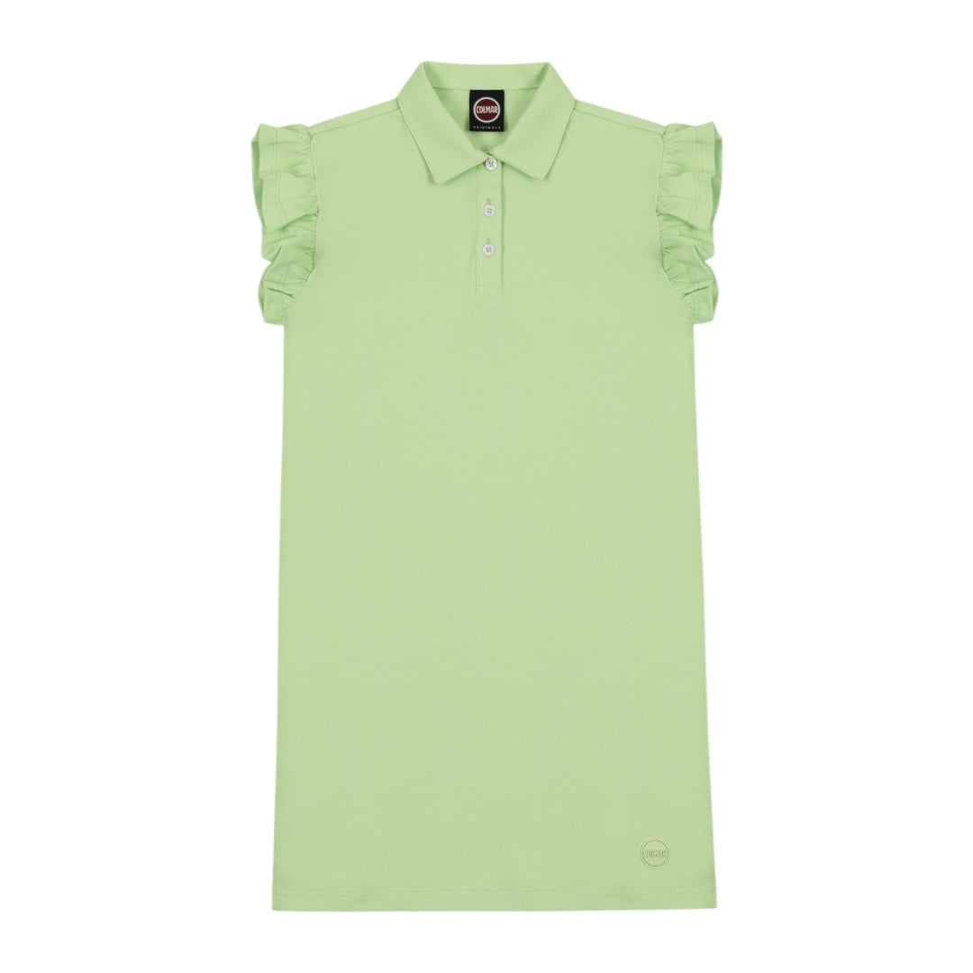 Colmar Lime Green SS Piquet Dress Buttons and Bows Colmar Lime Green SS Piquet Dress Buttons and Bows
