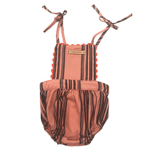 Piupiuchick Pink w/ Black Stripes Romper
