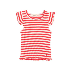 Buho Coral Red Fancy Rib T-Shirt