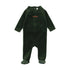 Lil Legs Green Velour Leather Tab Footie