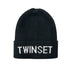 Twinset Black Knit Logo Hat