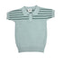 Noma Mint Textured Knit With a Striped Yoke and a Collar