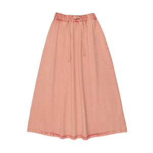 Kin+Kin K200 Pink Denim Maxi Drawstring Skirt