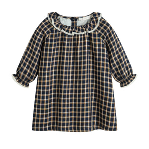 Cera una Volta Blue Check Lurex Lili Dress