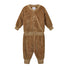 Wynken Rich Tan Velour Baby Bomber & Pants Set