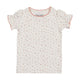 Kin+Kin K209 Pink Floral Puffed 3/4 Sleeve Ribbed T-Shirt