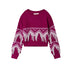 Twinset Purple/White Fringe Sweater