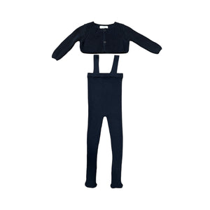Panther Slate Knit Overalls