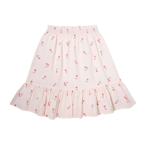 Tocoto Vintage Pink Cherries Print Long Skirt