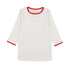 Farren + Me Ecru / Red Tennis 3/4 Sleeved T-shirt