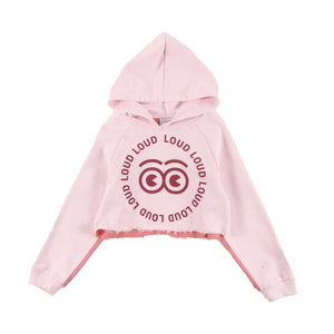Loud Pink/Raspberry Comfort Hood Crop Sweater