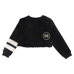 Loud Black Fun Crop Sweater