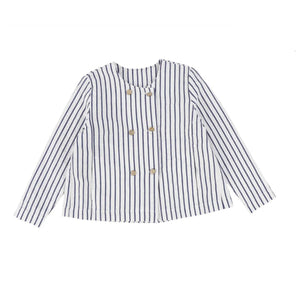 Bace Navy/White Thick Striped Blazer