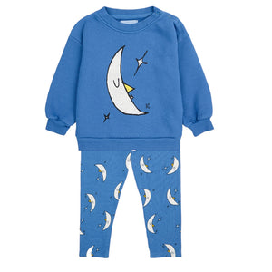 Bobo Choses Blue Beneath The Moon Sweatshirt & Legging Set