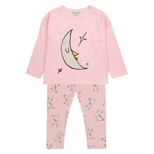 Bobo Choses Light Pink Beneath the Moon T-Shirt & Legging Set