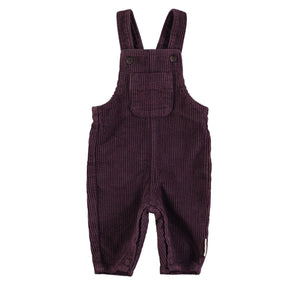 Piupiuchick Aubergine Curdoroy Baby Dungarees