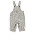 Piupiuchick Light Grey w/ Black Flowers Baby Dungarees