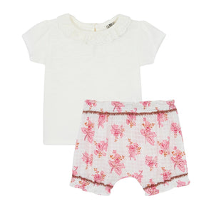 Bonton Ecru Bonton Tiris Baby T-Shirt & Lanciene Bloomer Set