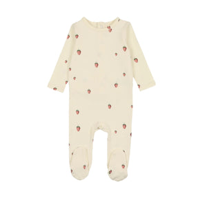 Lilette Ivory/Strawberry Printed Fruit Footie