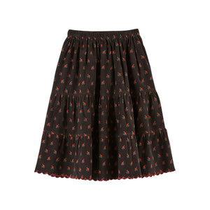 *Preorder* Emile et Ida Poppy Noir Velour Long Skirt