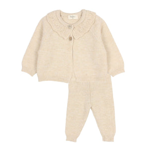 Buho Natural Baby Lurex Cardigan Legging Set