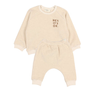 Buho Ivory Baby Terry Sweatshirt & Pants Set