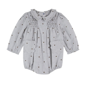 Emile et Ida Coeur Smocke Romper